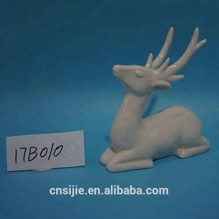 Custom Personalized Handmade Unpainted Ceramic White Reindeer Figurines