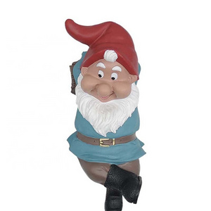 Garden Gnome Statue Large Funny Gnome Lounging On The Stake Knomes Garden Decorations Outdoor Resin 12 Inch Christmas Lawn Decor