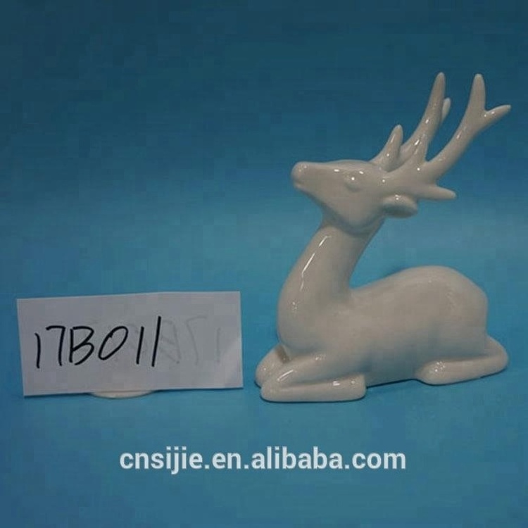 Custom Personalized Handmade Unpainted Ceramic White Reindeer Figurines