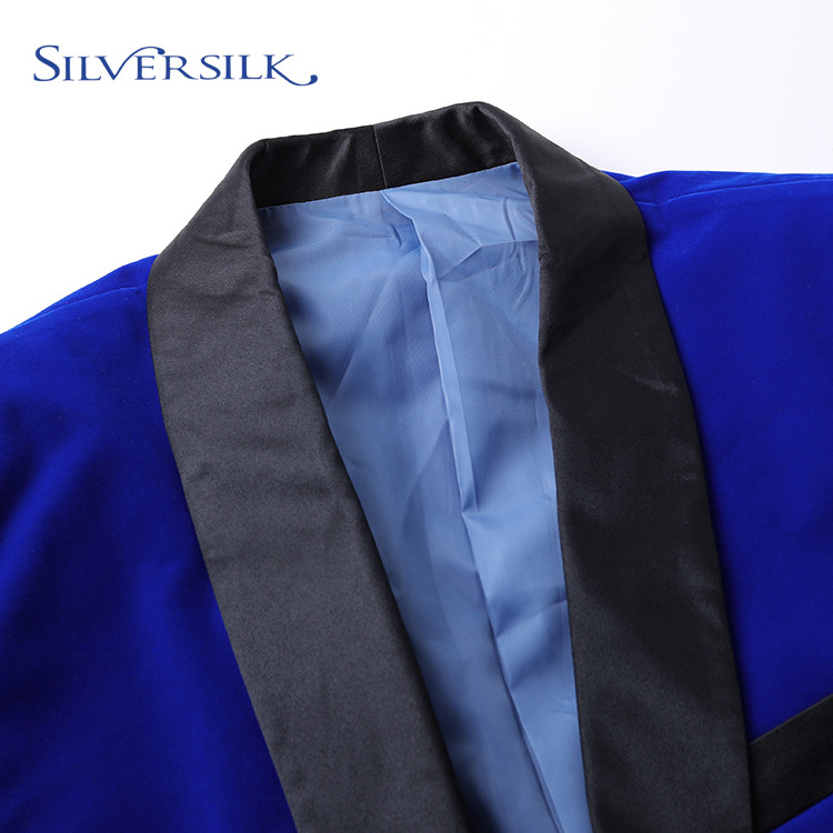 Bespoke custom fashion leisure business suits velour royal blue blazer for men