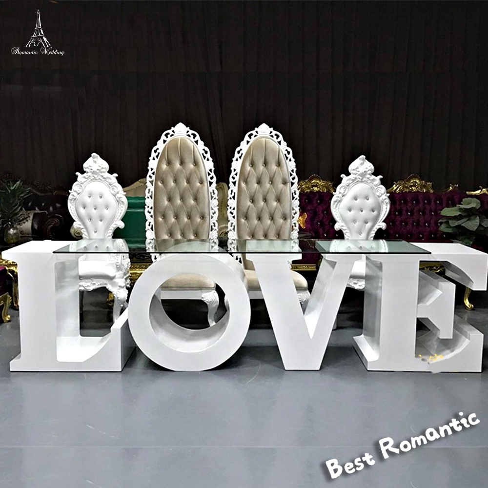 Fashion 73cm Tall White Acrylic LOVE Table for Wedding Decoration