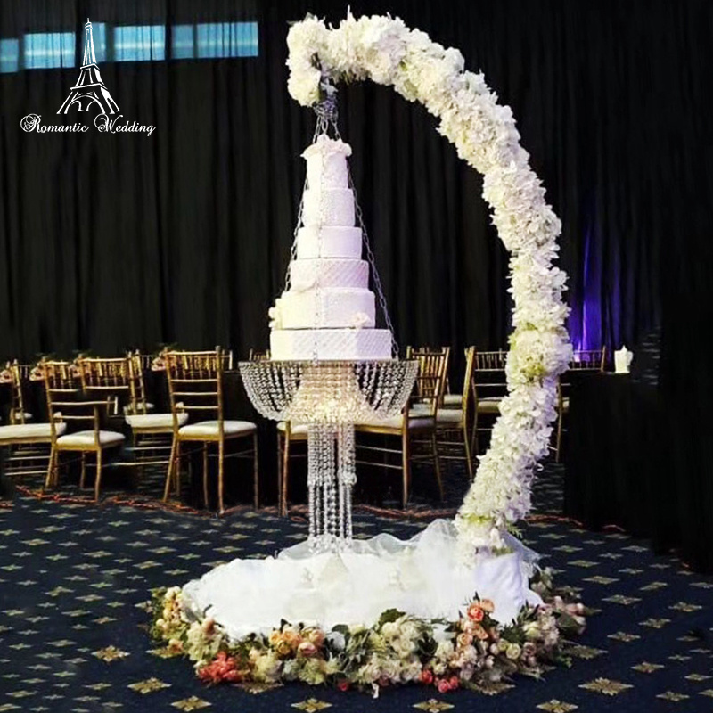 ROMANTIC WEDDING Cake Stand Party Decoration Wedding Faux Crystal Chandelier Style Drape Suspended Cake Swing