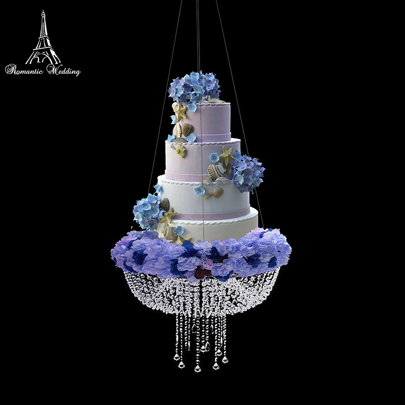 Romantic Acrylic Swing Cake Stand Crystal Chandelier Style Cake Stand Support for Wedding Party Decoration