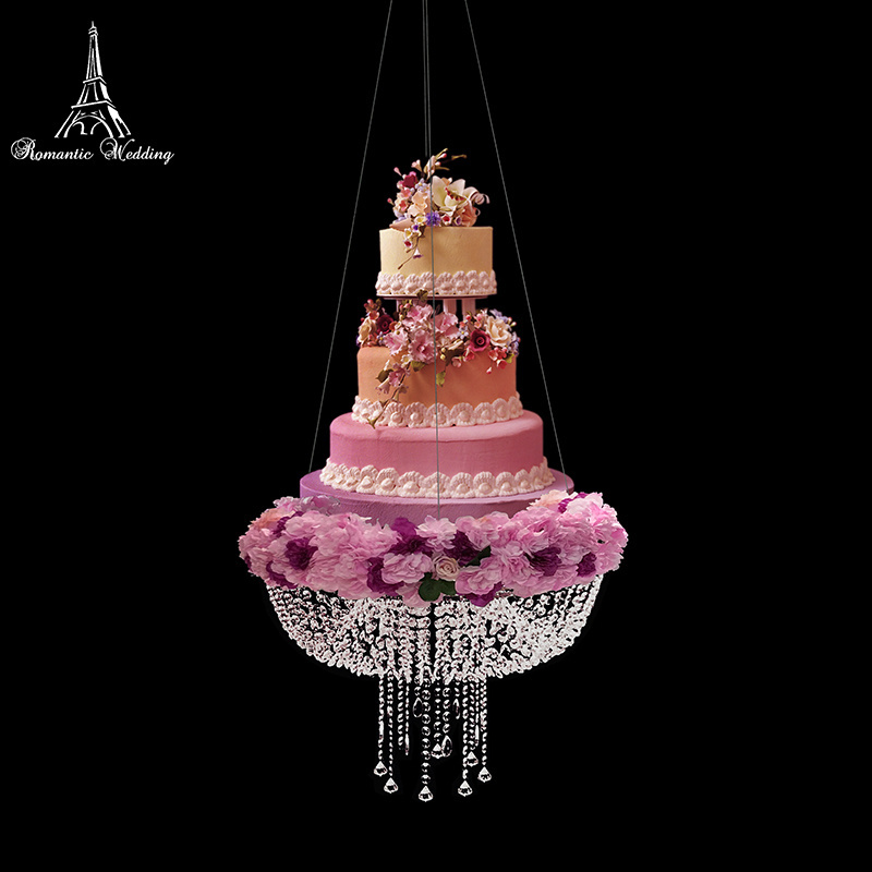 Romantic Acrylic Swing Cake Stand Crystal Chandelier Style Cake Stand Support for Wedding Party Decoration