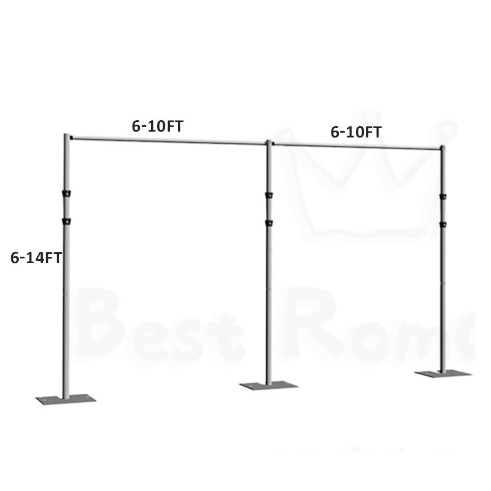 Wholesale Adjustable Wedding Pipe And Drape Pillar Backdrop Stand Square Shape Silver Aluminum Pipe&drape On Sale