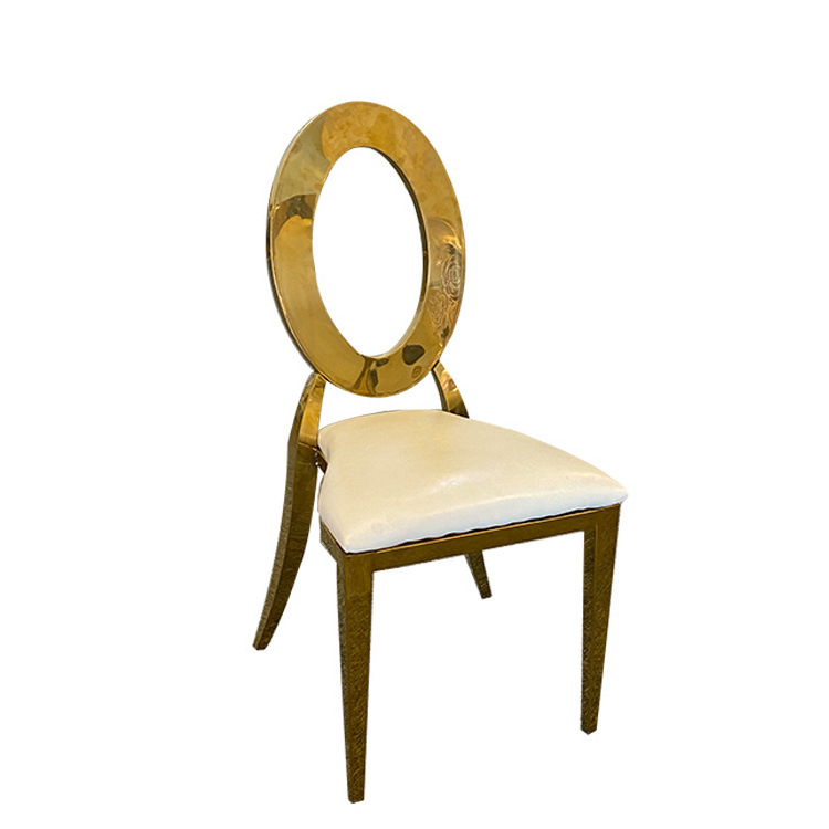 New Design Elegant Gold Stainless Steel Shining Wedding Chiavari Chair