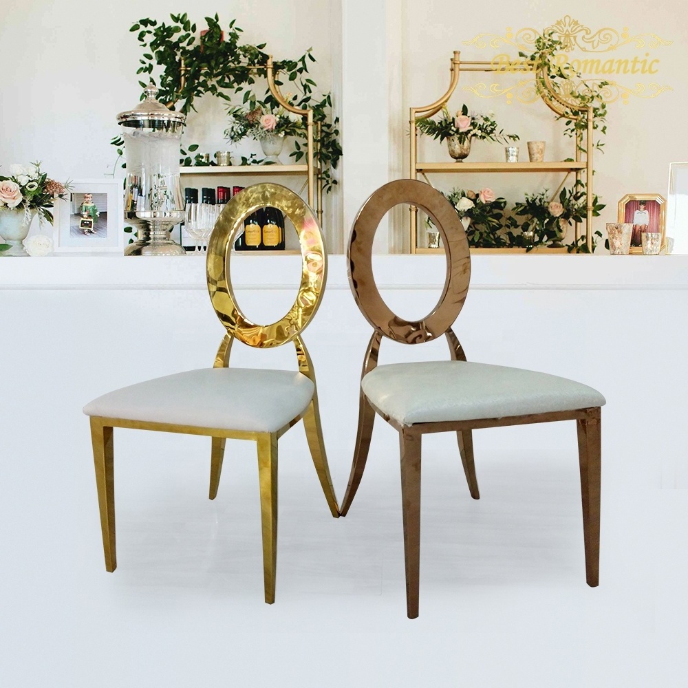 New Design Elegant Gold Stainless Steel Shining Wedding Chiavari Chair