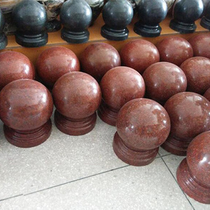 Imperial Red granite barricade ball car stop polished surface stone for outdoor parking