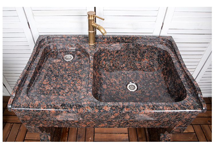 Granite Tan Brown Stone Sink Basins Laundry Basin Stone Bowl Pool Outdoor Garden Mini Washboard