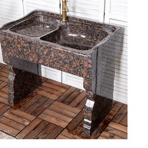 Granite Tan Brown Stone Sink Basins Laundry Basin Stone Bowl Pool Outdoor Garden Mini Washboard