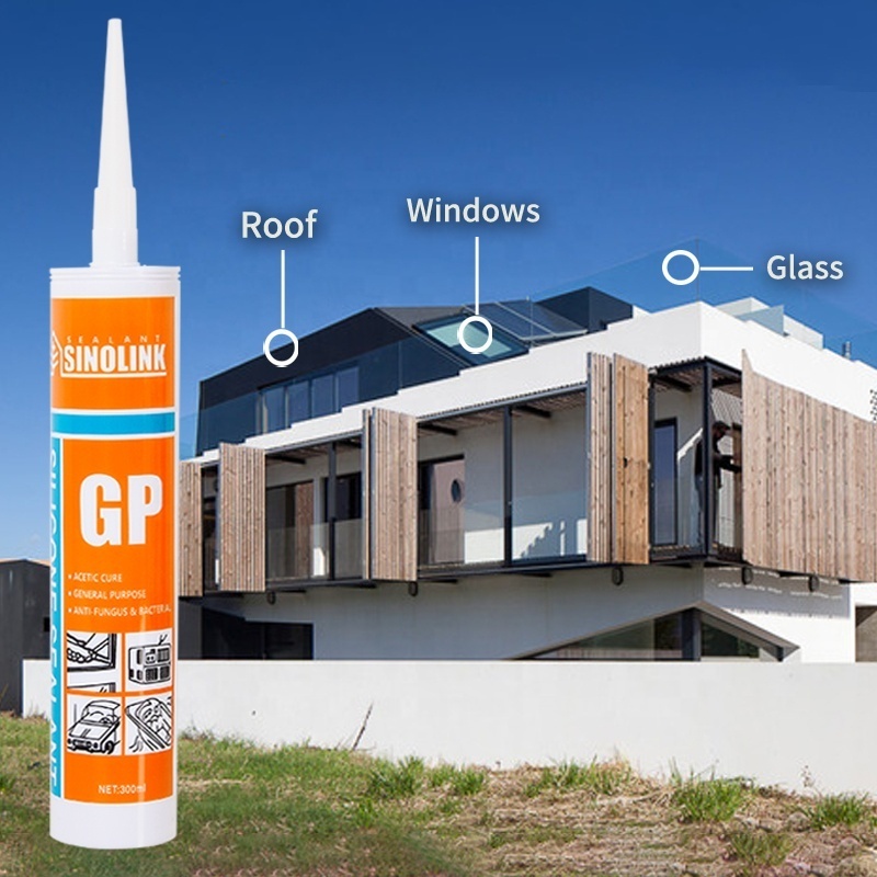 Sinolink Good Quality Acetic Adhesive Silicone Sealants Acid Resistant Silicone Glue Transparent Glass Sealant