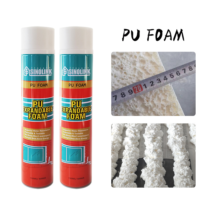 SINOLINK Factory Price PU Foam Polyurethane Adhesive Expanding Foam Spray PU Spray Foam Insulation