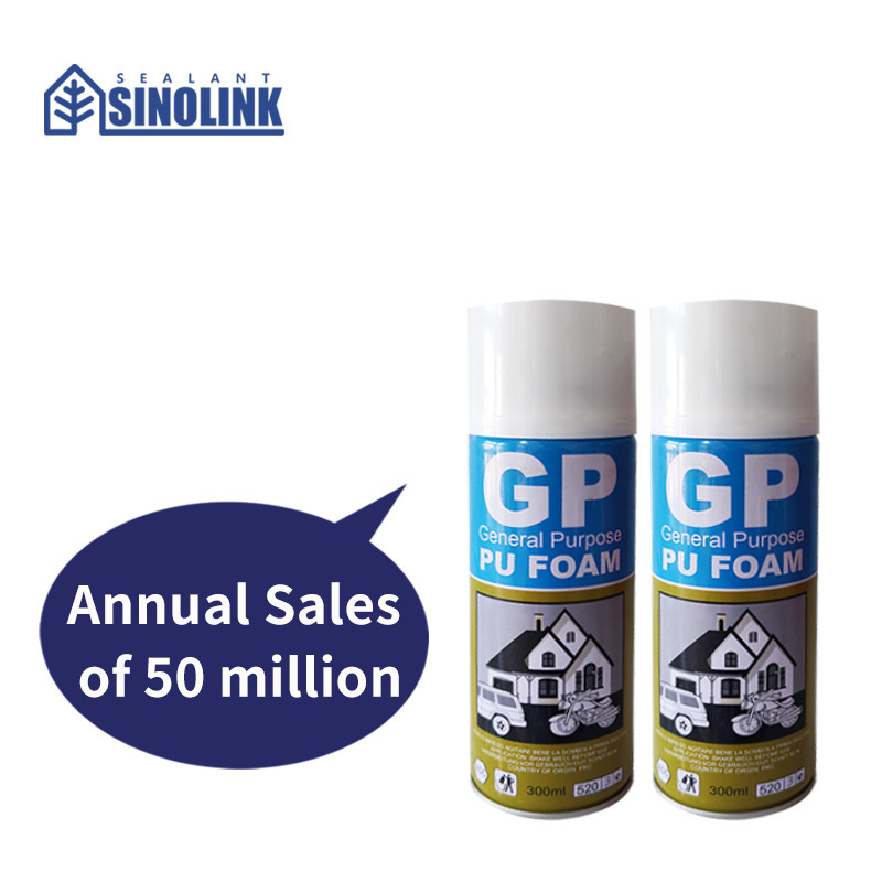 SINOLINK 750 Multipurpose Expandable PU Foam Insulation Sealant Spray for Window