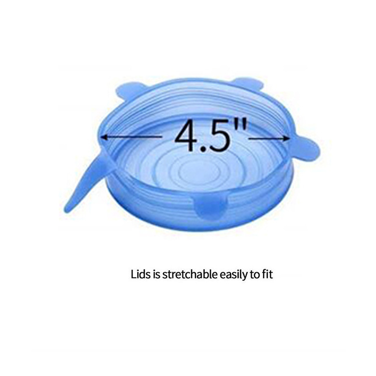 Eco-friendly safe suction reusable 11CM single silicone cover bowl food wraps seal storage silicone stretch Lid