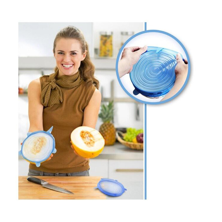 Eco-friendly safe suction reusable 11CM single silicone cover bowl food wraps seal storage silicone stretch Lid