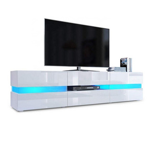 Hot Sale customized high quality Fashion Design High Gloss UV Wooden LED TV Stand for living room