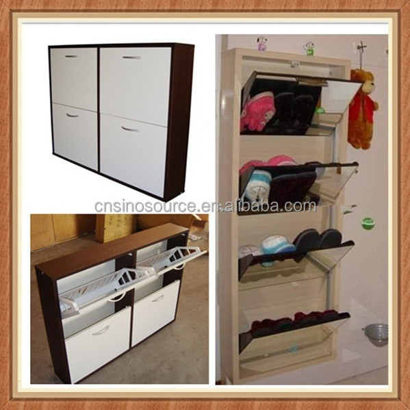 SINO SOURCE Wholesale factory price modern KD shoe cabinet with mirror shoe rack shoe shelf