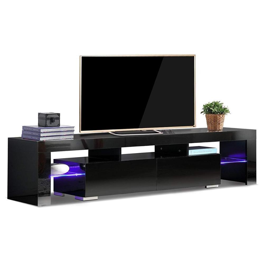 New design modern simple UV High Gloss TV stand LED light TV wall cabinet units designs wood TV cabinet