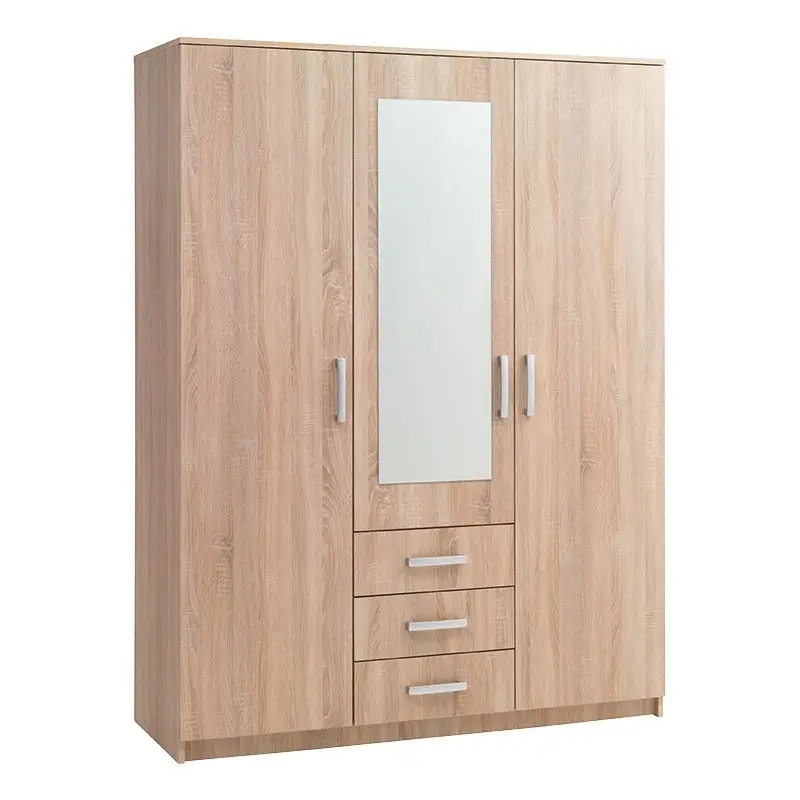 Manufacturer's wholesale price bedroom furniture wooden clothes wall wardrobe cabinet with 4 doors and drawers