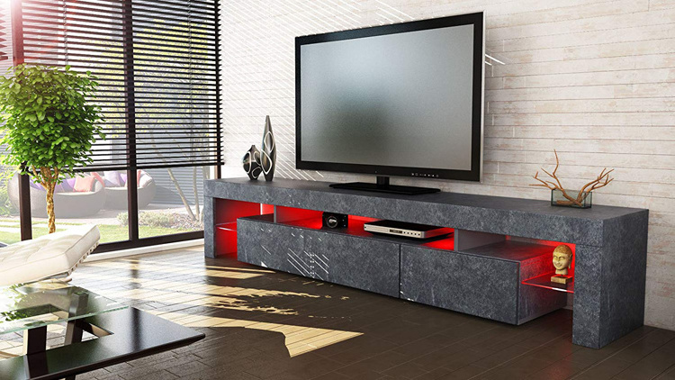 Hot Sale High quality natural 3D Slate stone structure TV cabinet LED TV stand for living room