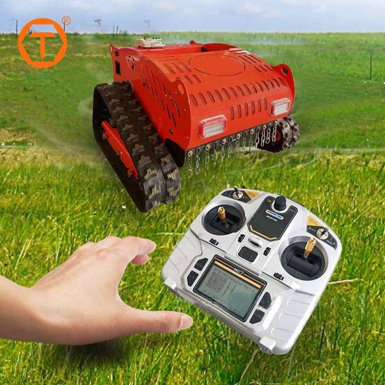 Professional garden small weeding grass cutting machine slope remote control tracked crawler lawn mower for sale