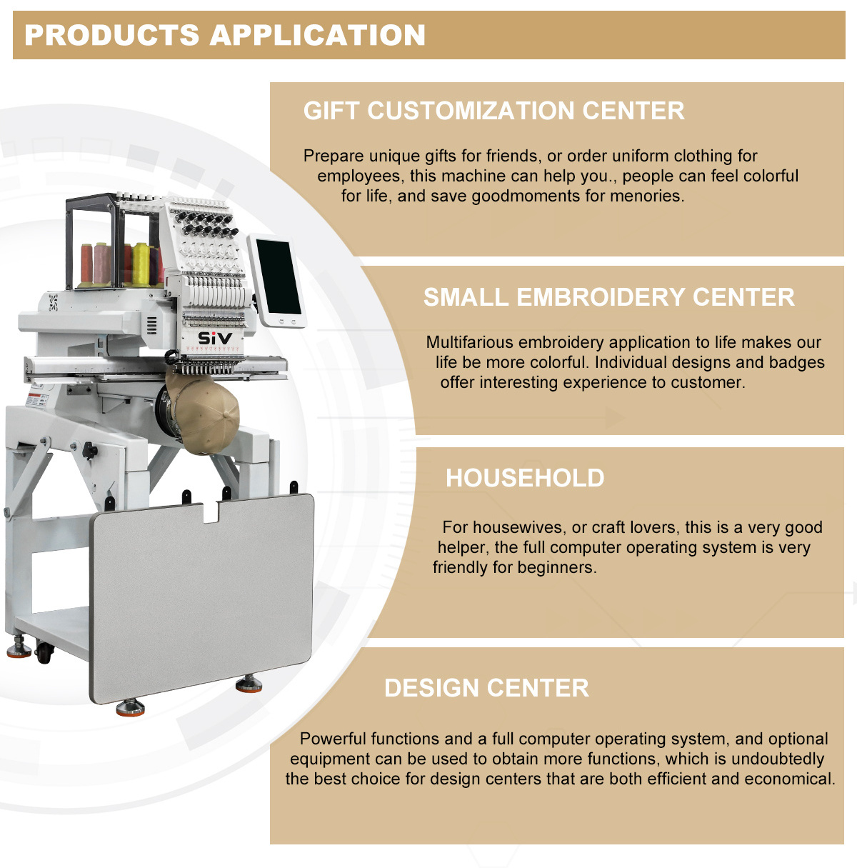 wholesale digital computer embroidery machine 1head flat cap embroidery machine single head embroidery machine