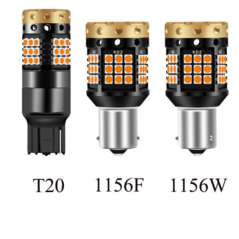 RECHILUX 25w T20 Amber Led Bulb 7440 3030 45smd canbus no errors Turn Lights Stop Backup Bulbs