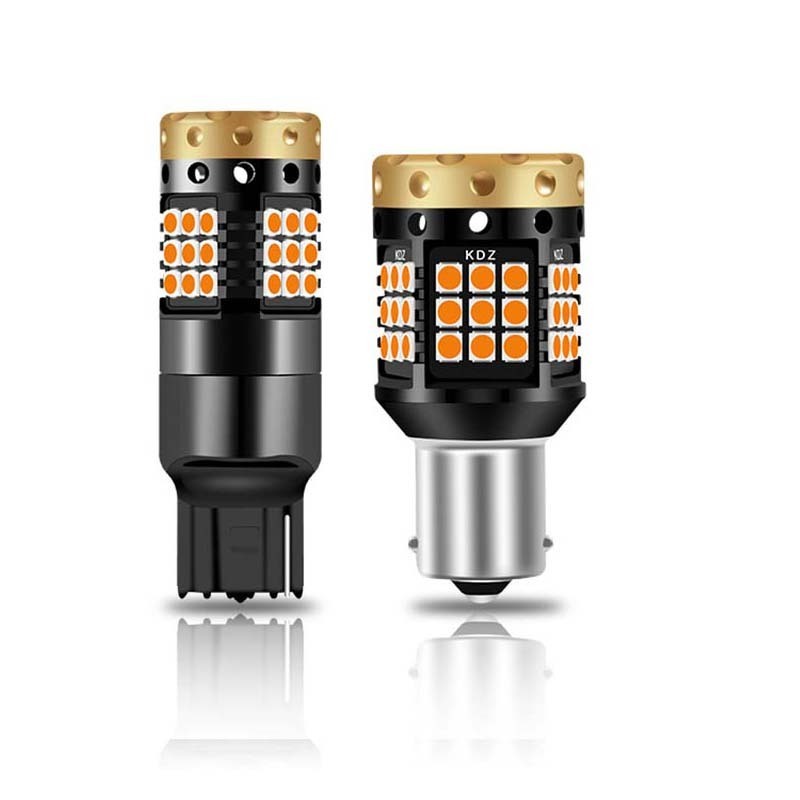 RECHILUX 25w T20 Amber Led Bulb 7440 3030 45smd canbus no errors Turn Lights Stop Backup Bulbs