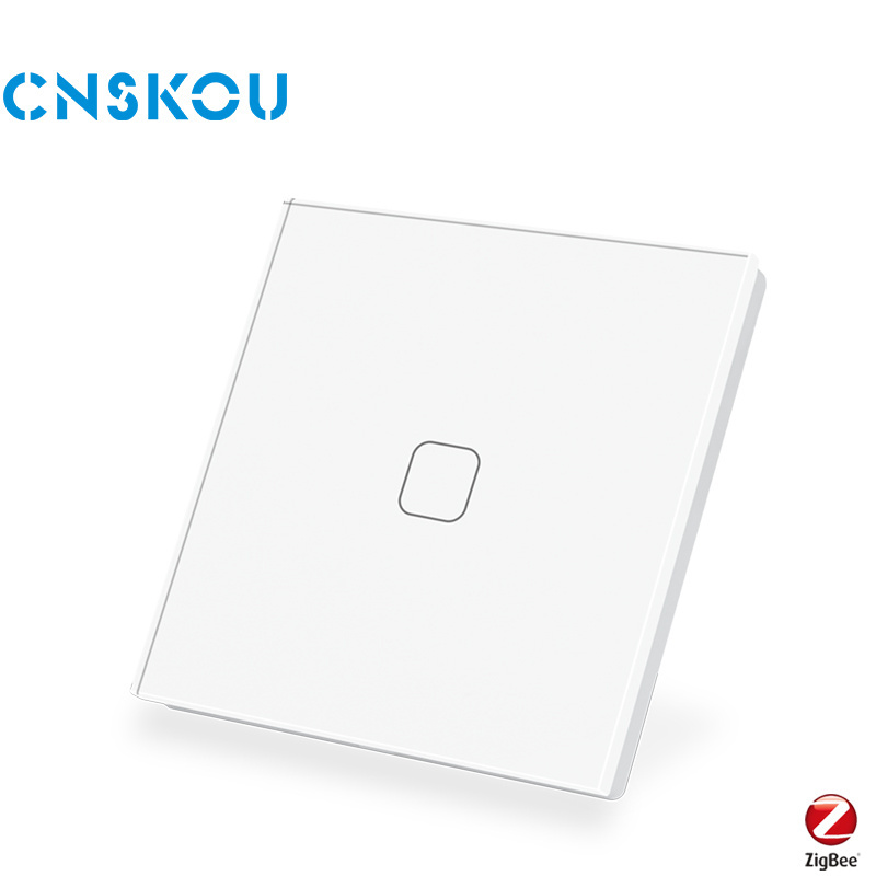 CNSKOU EU/UK Voice Control No Neutral Light Zigbee Wall Smart 1 Gang Switch