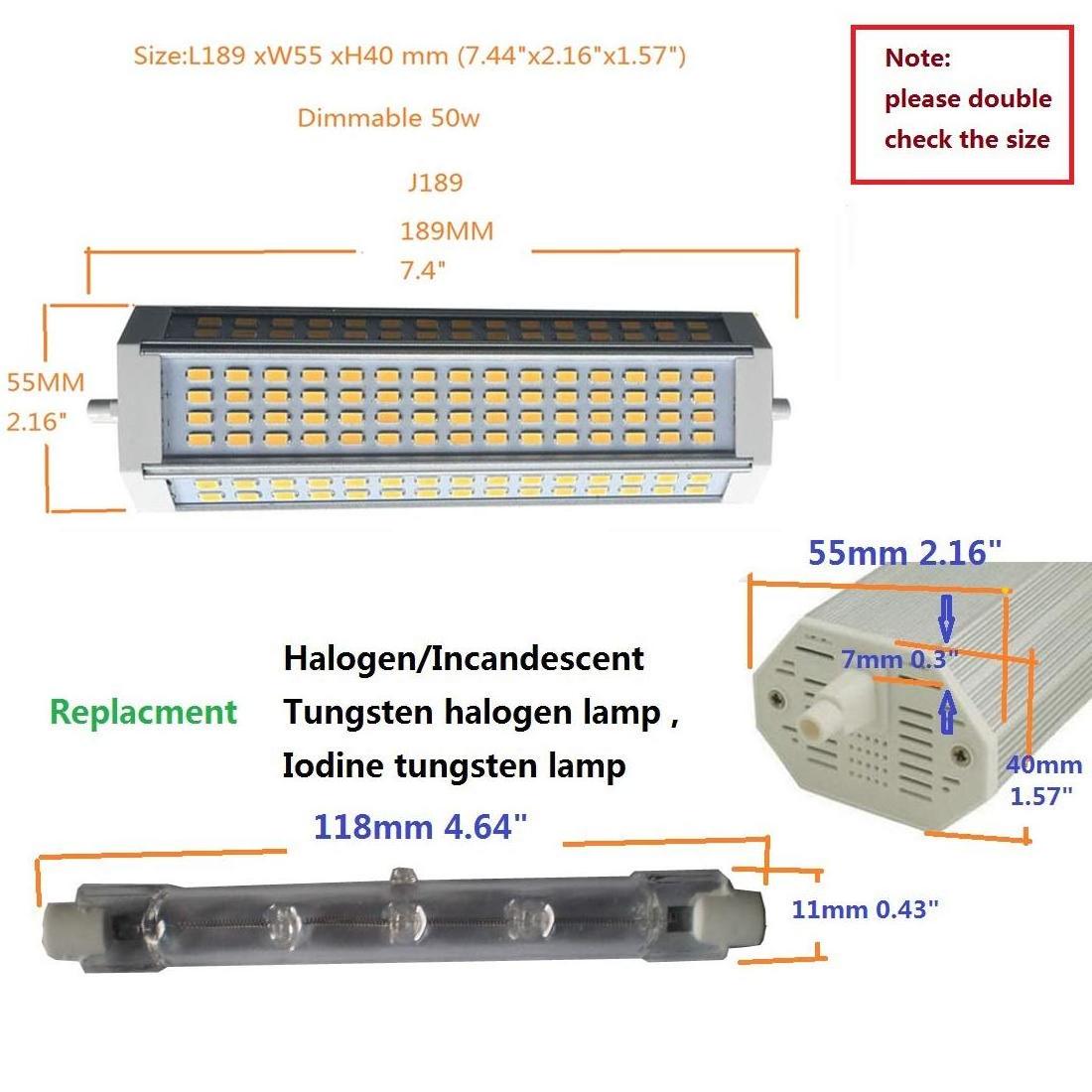 led r7s bulb 50w 189mm 200degree 85-265v 4700lm 189x55x40mm r7s led lamp 50w led r7s 189mm 50w