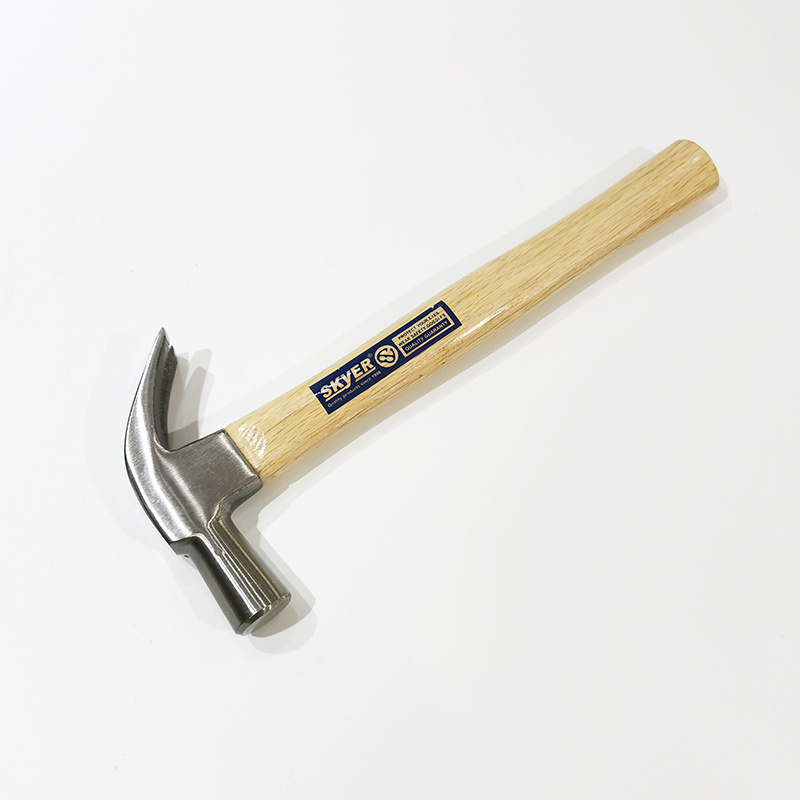 professional  wooden handle full polished claw hammer