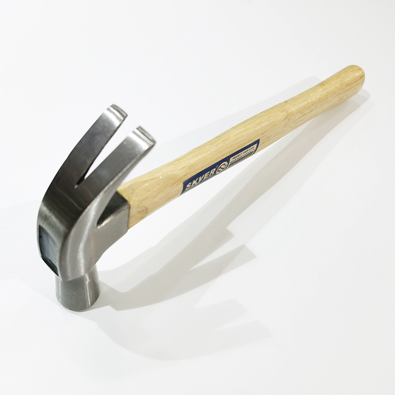 professional  wooden handle full polished claw hammer