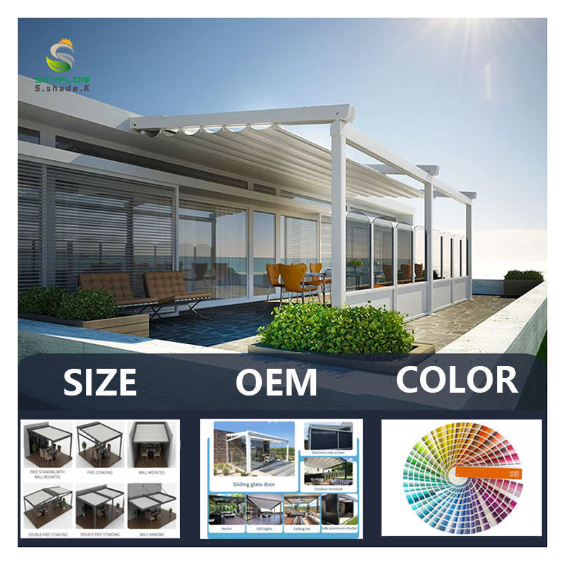 PVC Motorized Full Cassette Automatic Retractable Awning Patio Aluminum Outdoor Exterior Window Gazebo Roof Garage Awning