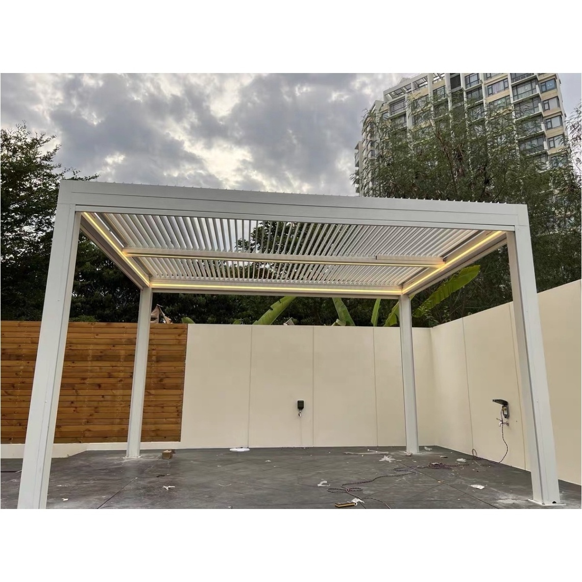 OEM Outdoor Waterproof Louver Roof Garden pergola Aluminium Electric Pavilion for 3X3m 3x4m 3x5m 4x4m 5x3m 6x4m