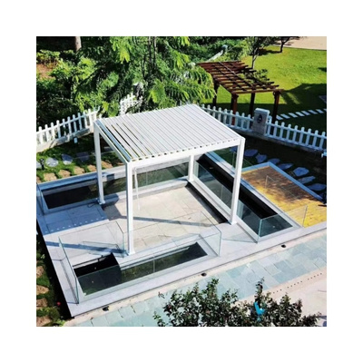 All Season Electric Aluminium Pergola Canopy Garden Pavilion With Adjustable Louvers gazebos pergolas and gazebos outdoor