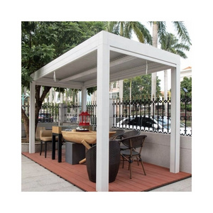 Waterproof Sunshade Electrical Opening Louvre Roof Pavilion Aluminum Gazebos 3x3 for Outdoor Living