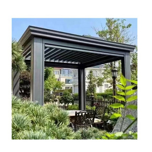 Electric Roof Louver  Outdoor Wall Mounted Metal Gazebo Solar Pergola Covers Bioclimatique Gazebo