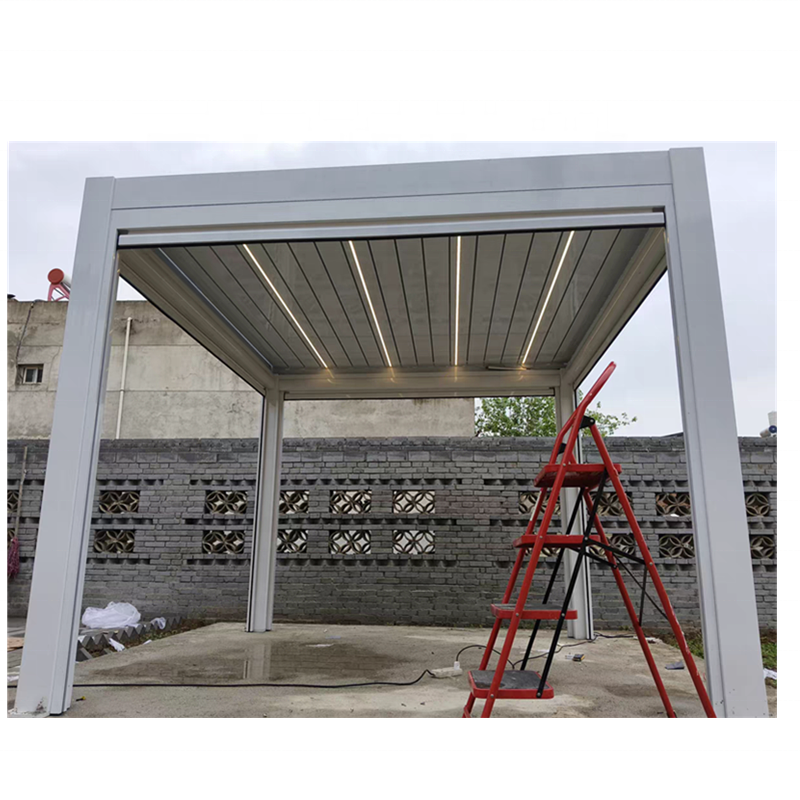 luxury aluminum electric Garden house roof bioclimatica framed opening and closing french pergola outdoor metal patio gazebo