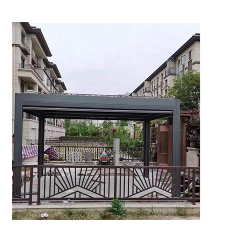 luxury aluminum electric Garden house roof bioclimatica framed opening and closing french pergola outdoor metal patio gazebo