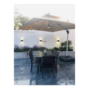 Garden Outdoor parasol led lights beach solar panel CANTILEVER UMBRELLA patio HANGING UMBRELLA with LED lights