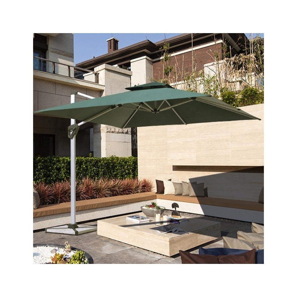 Good Service Small Quantities Custom Outdoor Aluminum Garden Roman Umbrella 3x3M Solar Powered Led Cantilever Patio Umbrella