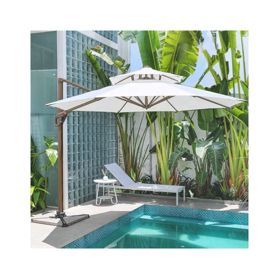 Good Service Small Quantities Custom Outdoor Aluminum Garden Roman Umbrella 3x3M Solar Powered Led Cantilever Patio Umbrella