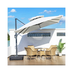 Good Service Small Quantities Custom Outdoor Aluminum Garden Roman Umbrella 3x3M Solar Powered Led Cantilever Patio Umbrella