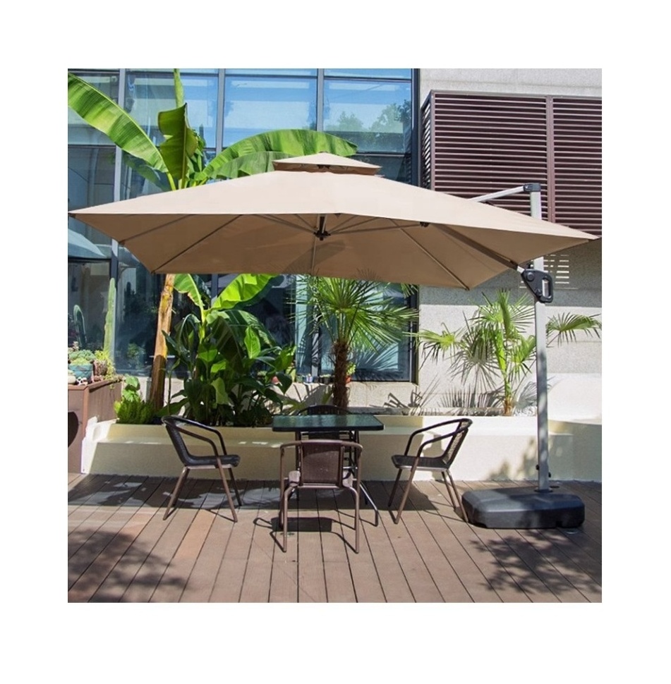 2024 Large Top Sale Double Canopy Outdoor Umbrella 11ft Commercial Aluminum Cantilever Garden Parasols Patio Umbrellas