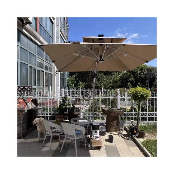 2024 Large Top Sale Double Canopy Outdoor Umbrella 11ft Commercial Aluminum Cantilever Garden Parasols Patio Umbrellas