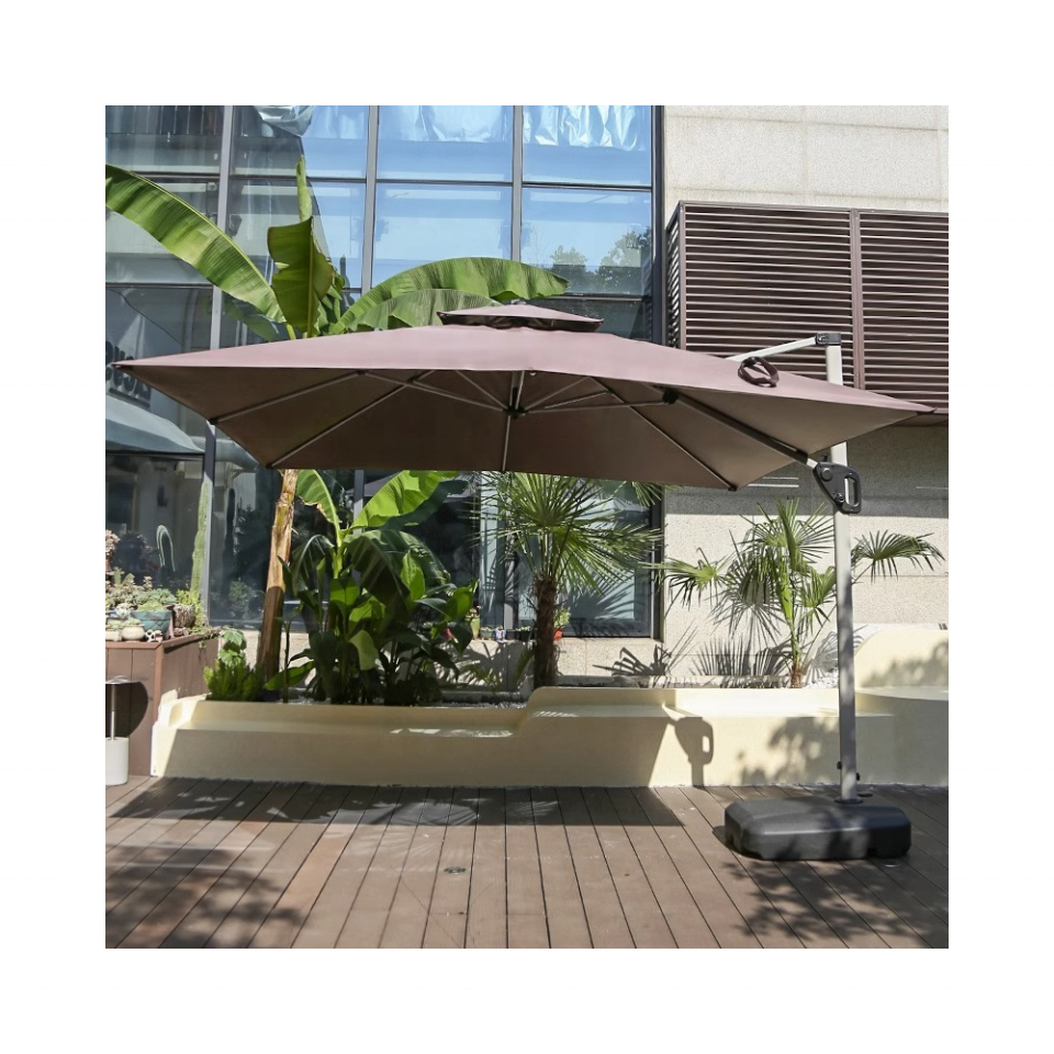 2024 Large Top Sale Double Canopy Outdoor Umbrella 11ft Commercial Aluminum Cantilever Garden Parasols Patio Umbrellas