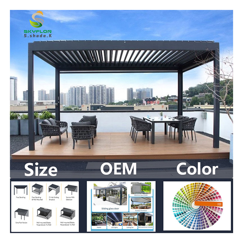 Garden Patio Swimming Pool Balcony Pergola Roof Shading Aluminium Canopy Gazebo Pergola