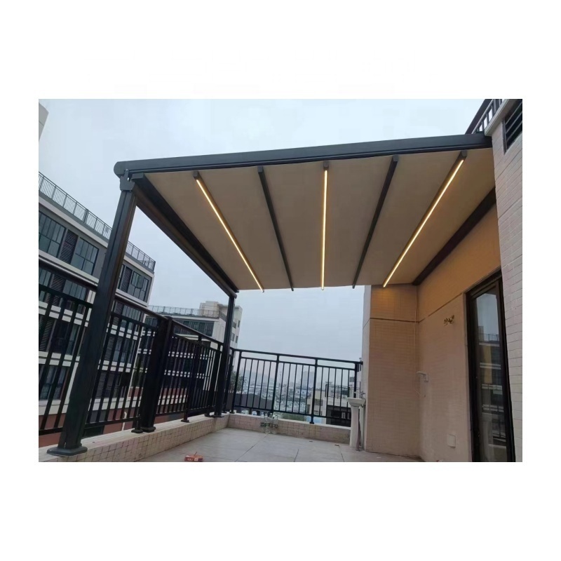 Motorized Awning Retractable Pergola Patio Retractable Roof Wing Awning Outdoor Restaurant Retractable Roof