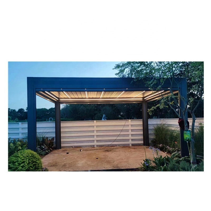 Outdoor Waterproof Aluminium Bioclimatic Pergola Cover Aluminum Patio Roof Cover