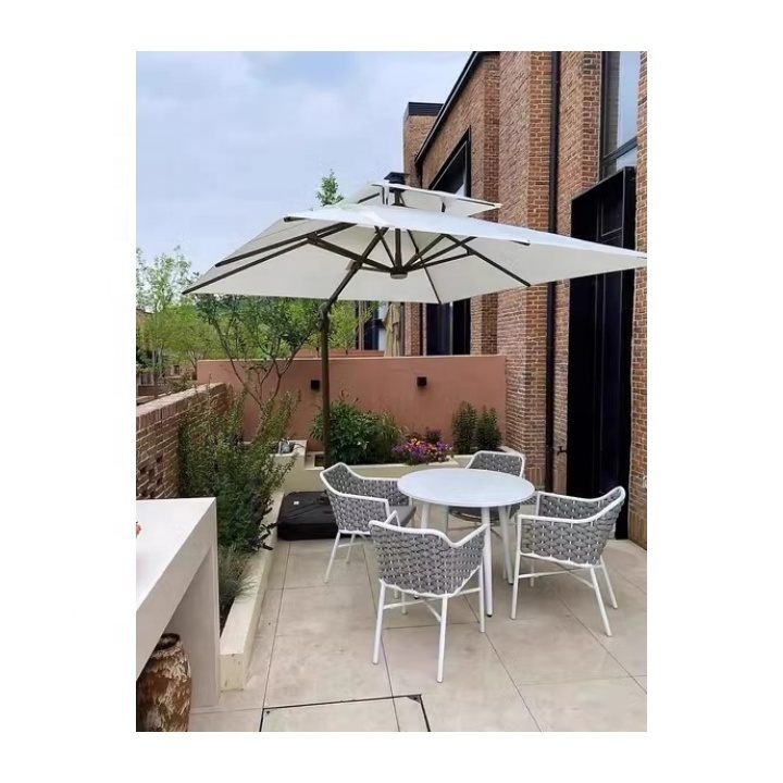 Garden giant cantilever aluminum parasol umbrella cantilever large square umbrellas use for cafe backyard with lights